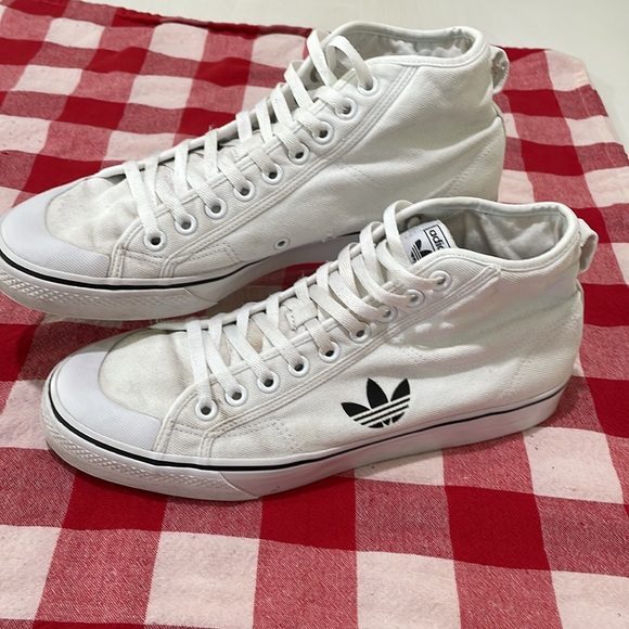 Adidas Nizza RF Hi Classic B-ball shoes in white canvas. Men 13. Excellent cond. - Picture 2 of 15